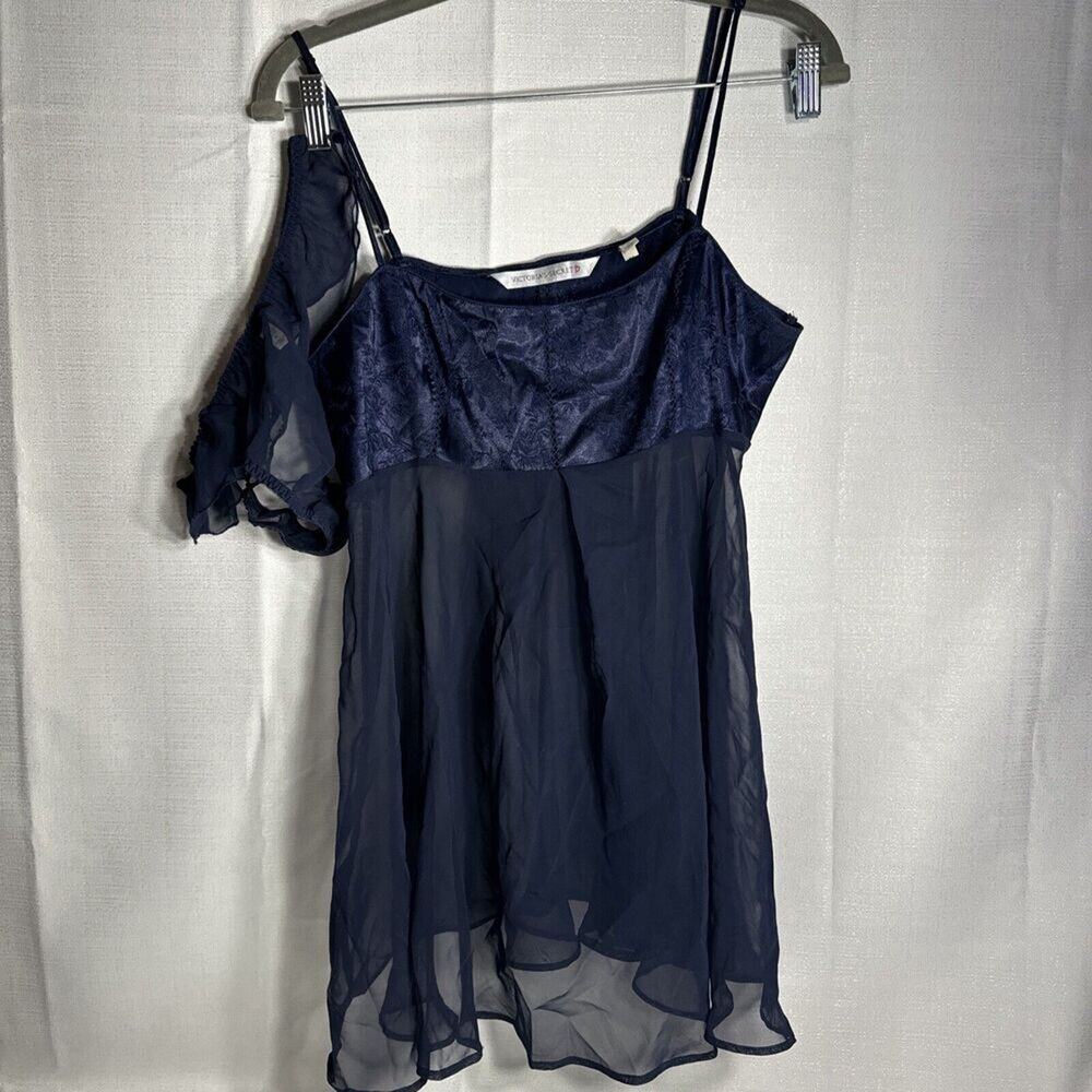 Victoria’s Secret Lingerie Navy Size Medium Sheer With Panty Y2K